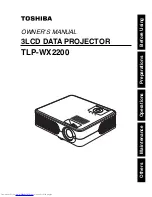 Toshiba TLP-WX2200 Owner'S Manual preview