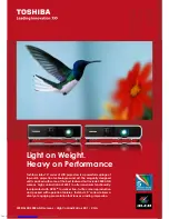 Preview for 2 page of Toshiba TLP-X100 Brochure & Specs