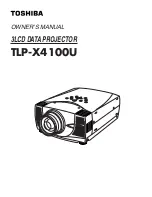 Toshiba TLP X4100 Owner'S Manual preview