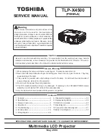 Preview for 2 page of Toshiba TLP-X4500 Service Manual