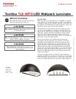 Preview for 1 page of Toshiba TLS-WPD Installation Instructions