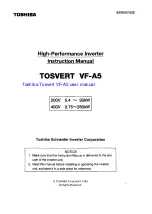 Предварительный просмотр 1 страницы Toshiba Tosvert VF-A5 Instruction Manual