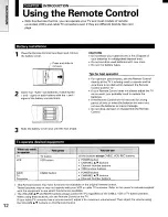 Предварительный просмотр 12 страницы Toshiba TP48C70 Owner'S Manual