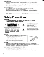 Предварительный просмотр 2 страницы Toshiba TP48E90 Owner'S Manual