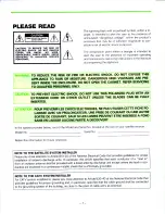 Preview for 2 page of Toshiba TRX-1820 Owner'S Manual