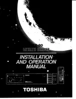 Toshiba TRX-80 Installating And Operation Manual preview