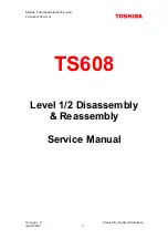 Предварительный просмотр 1 страницы Toshiba TS608 Service Manual