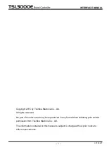 Preview for 2 page of Toshiba TSL3000E Interface Manual