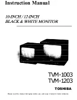 Preview for 1 page of Toshiba TVM-1003 Instruction Manual