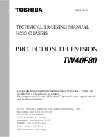 Toshiba TW40F80 Technical Training Manual preview