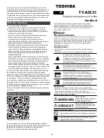 Preview for 6 page of Toshiba TY-ASC51 Operation Manual