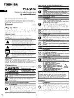 Preview for 1 page of Toshiba TY-ASC66 Operation Manual