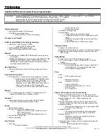 Toshiba U205-S5002 Specifications preview