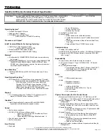 Preview for 1 page of Toshiba U205-S5021 Specifications