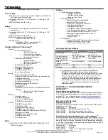 Preview for 2 page of Toshiba U205-S5021 Specifications