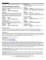 Preview for 3 page of Toshiba U205-S5021 Specifications