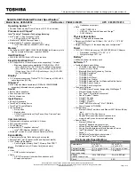 Preview for 1 page of Toshiba U405-S2854 Specifications