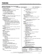 Preview for 1 page of Toshiba U405-S2856 Specifications