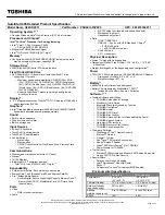 Preview for 1 page of Toshiba U405-S2911 Specifications