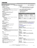 Toshiba U845T-S4168 Specifications preview