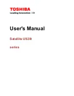 Предварительный просмотр 1 страницы Toshiba U920t series User Manual