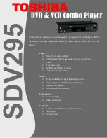 Preview for 1 page of Toshiba V295 - SD - DVD/VCR Brochure