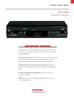 Preview for 1 page of Toshiba V295 - SD - DVD/VCR Specifications