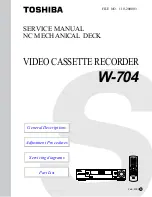 Preview for 1 page of Toshiba W-701 Service Manual