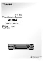 Preview for 4 page of Toshiba W-701 Service Manual