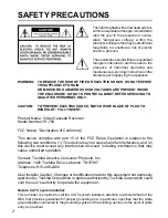 Preview for 2 page of Toshiba W-704 Owner'S Manual