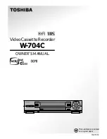 Toshiba W-704C Owner'S Manual preview