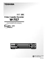 Toshiba W-707 Owner'S Manual preview