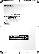 Предварительный просмотр 1 страницы Toshiba W-727 Owner'S Manual