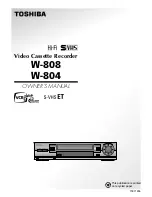 Preview for 1 page of Toshiba W-808 Owner'S Manual