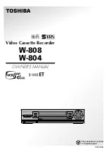 Preview for 4 page of Toshiba W-808 Service Manual