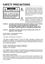 Preview for 5 page of Toshiba W-808 Service Manual