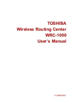 Preview for 1 page of Toshiba WRC-1000 User Manual