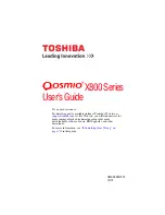 Preview for 1 page of Toshiba X870-BT3G23 User Manual