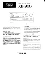 Toshiba XB-2000 Owner'S Manual preview