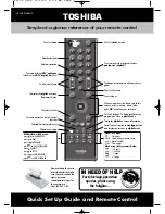 Предварительный просмотр 1 страницы Toshiba XV55*D Series Quick Setup Manual