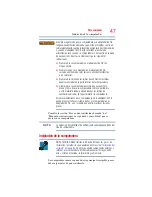 Предварительный просмотр 47 страницы Toshiba Z835-SP3201M (Spanish) Manual Del Usuario