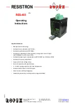 Preview for 1 page of Toss ROPEX RESISTRON RES-403 Operating Instructions Manual