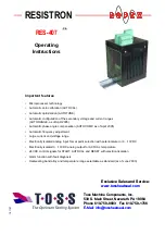 Toss ROPEX RESISTRON RES-407 Operating Instructions Manual preview