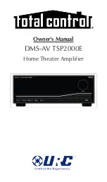 Предварительный просмотр 1 страницы Total Control DMS-AV TSP2000E Owner'S Manual