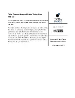 Total Phase Advanced Cable Tester User Manual preview