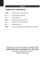 Preview for 2 page of TotalPond 52213 Manual