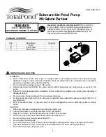 TotalPond DD11210 Quick Start Manual preview