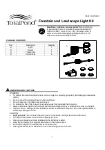 Предварительный просмотр 1 страницы TotalPond UW16200 Manual