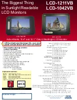 Tote Vision LCD-1042TS Specification Sheet preview