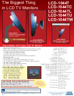 Tote Vision LCD-1044T Specification Sheet preview